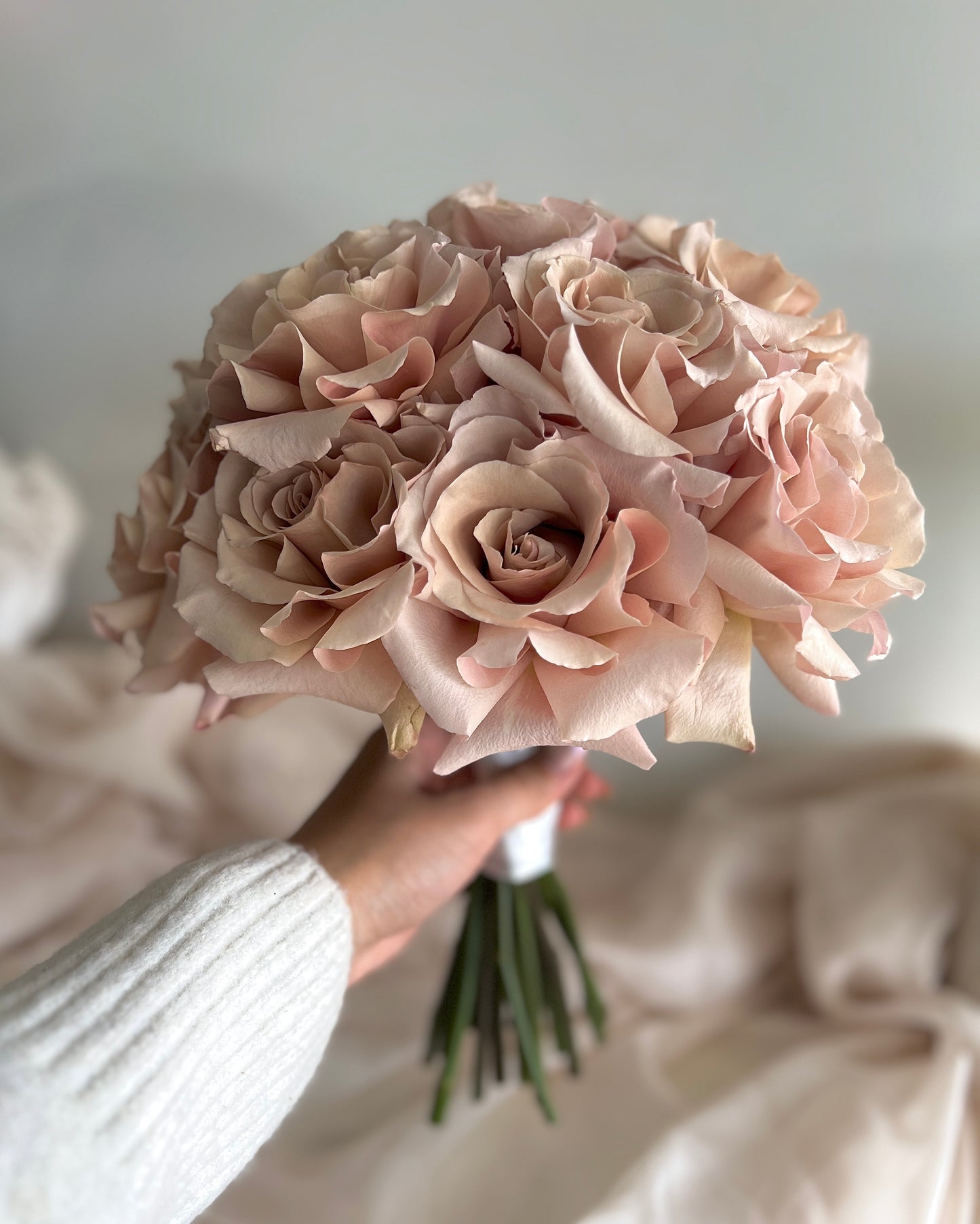 Nude rose wedding bouquet